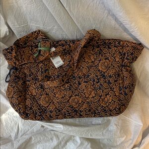 Vera Bradley Floral Tote in Blue and Orange